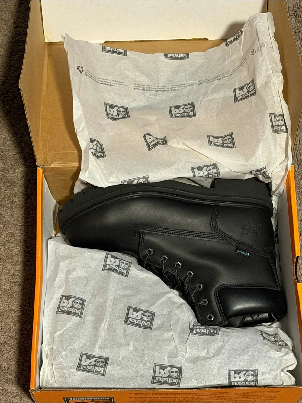 Timberland PRO Black Box with Orange Logo